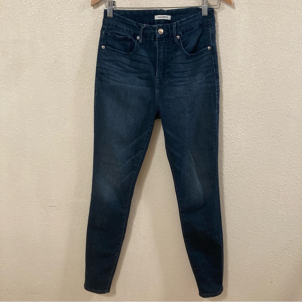 Good American Women’s Good Legs Jeans 8/29 Blue Skinny Jeans High Waist Stretch - Picture 3 of 16